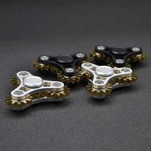 Горячая девять 9 Шестерни ручной Spinner Металлический фантастические EDC руки Spinner латунь Спиннеры для СДВГ Игрушечные лошадки подарок