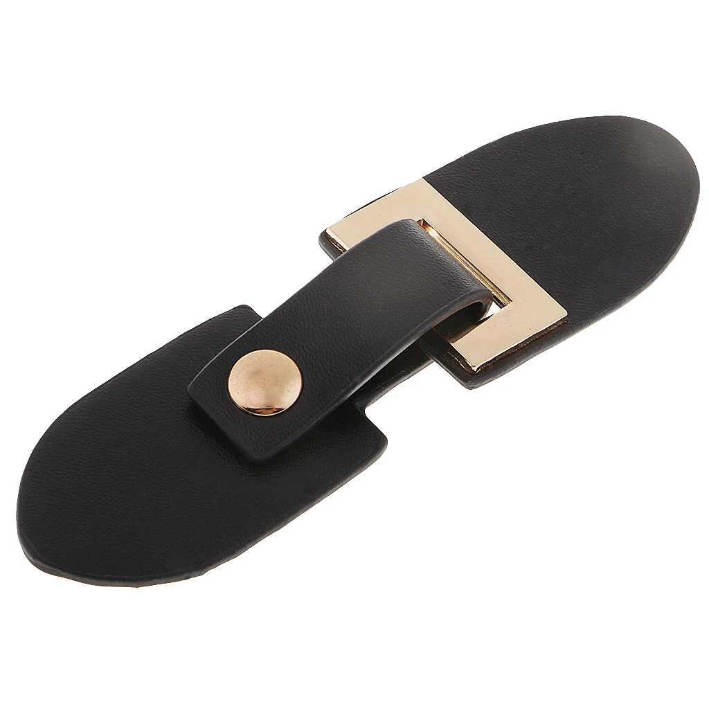 1 Pair Black Metal & PU Leather Snap Toggle Button Sew on Buckle for Bag Making Clothing Decor