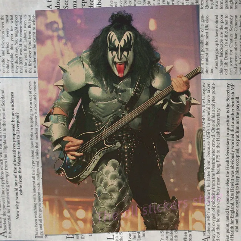 ВИНТАЖНЫЙ ПЛАКАТ Kiss band крафт ретро Европейская и американская музыкальная команда звезда классическая декоративная живопись Ретро плакат/6026 - Цвет: 1