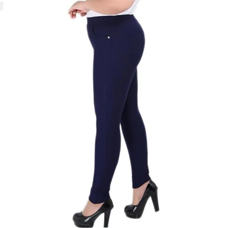 

2019 New Spring Summer Solid Women Trousers With High Waist Large Size 2XL-6XL Ladies Pencil Pants Fashion Slim Femme Pants