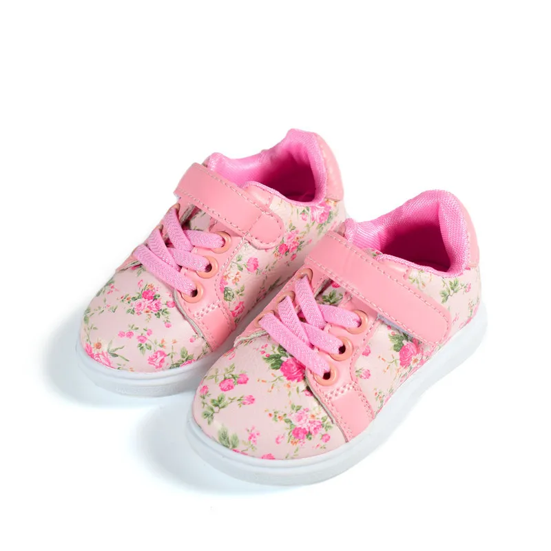 Новая весенняя детская обувь, повседневная обувь для девочек, милая детская обувь с цветами, удобные дышащие детские кроссовки для девочек