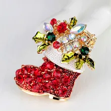 Милые изящные красные броши для обуви винтажные женские красные ботинки Броши цинковый сплав брошь со стразами подарок Рождественский бант