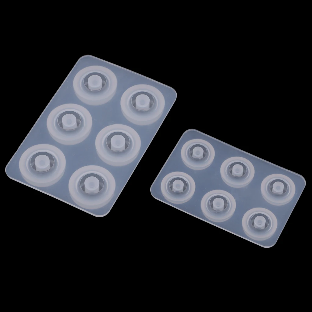 4 Sets Resin Casting Molds, Silicone Resin Jewelry Mold Making Large Hole European Spacer Beads DIY Mold - 2 Styles & Sizes