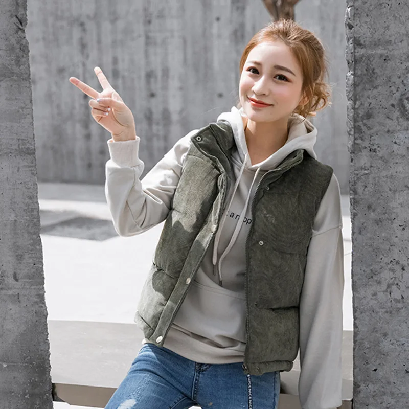 Women's Clothing 2018 New Winter Vest Female Cotton Suit Corduroy Wild