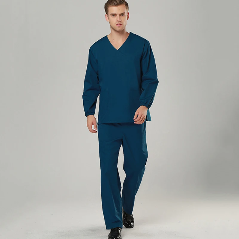 Scrubs Medical Uniforms Women and Men Mock Wrap Hospital Clothing