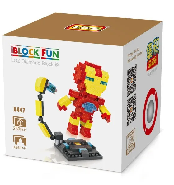 

Educational loz small particles diamond assembled building blocks avengers hero alliance - iron man Building blocks 9cm