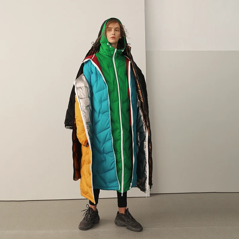 IRINAW159 2018 Winter Collection new arrival casual long simple reversible white duck down jacket coat women IRINAW159 2018 Winter Collection new arrival casual long simple reversible white duck down jacket coat women