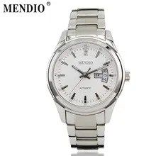 2016 MENDIO Brand Men Business Automatic Mechanical Watches Stainless Steel Watchband Fashion Wristwatch Gift for Father 1008