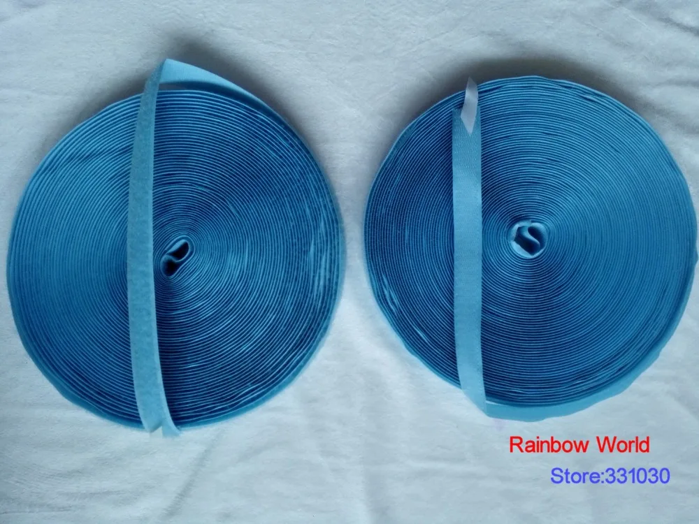 9 Light Blue Fastener Magic Tape with Hook Loop stick fabric bags