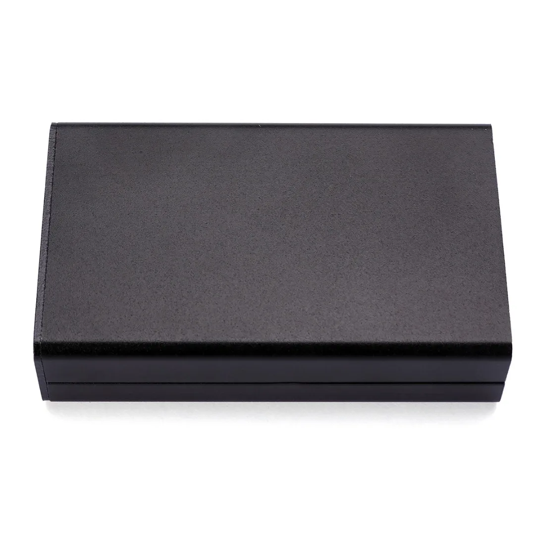 Aluminum Enclosure PCB Instrument Box DIY Electronic Project Case Built-in Grooves Black 80x50x20mm