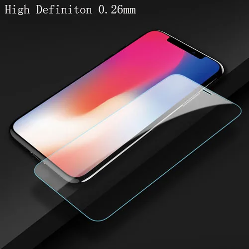 2.5D высокопрозрачная пленка из закаленного стекла для iPhone X, рок прозрачная стеклянная пленка с полным покрытием экрана протектор экрана для iPhone X стекло - Цвет: High Clear 0.26mm