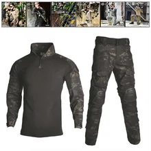 Лесной камуфляж охотничья одежда военная форма рубашка+ брюки наколенники тактические костюмы страйкбол Снайпер боевые наборы