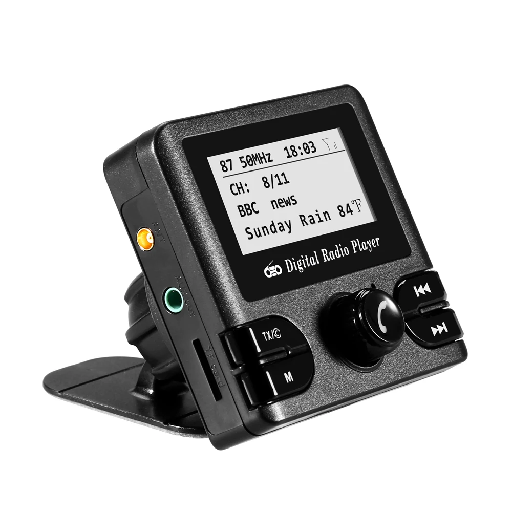 Цифровой радиоприемник DAB Bluetooth автомобильный с FM передачей антенна mp3 плеер