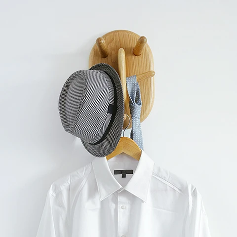 

collalily Nordic Ameirican Oak Wood Modern Design Wall Door clothes Robe Hook Rack corridor rails hanger bedding room coat tree