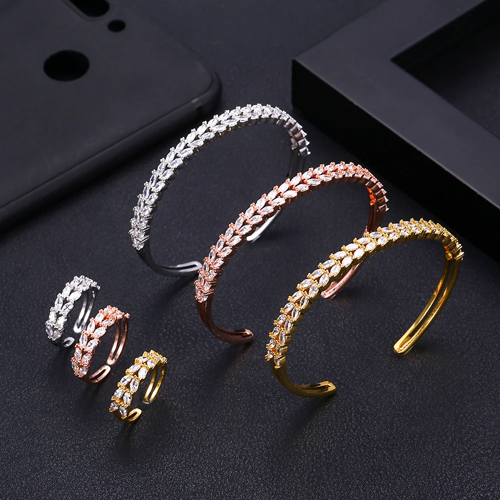 

jankelly Luxury ball shape Bangle Ring Sets Fashion Dubai Silver Bridal Jewelry Sets For Women Wedding brincos para as mulheres