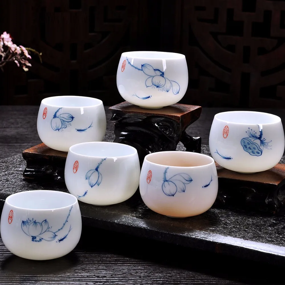 1 pcs Chinese Tea Cups Porcelain Hand painted Teacup Set Loose Leaf