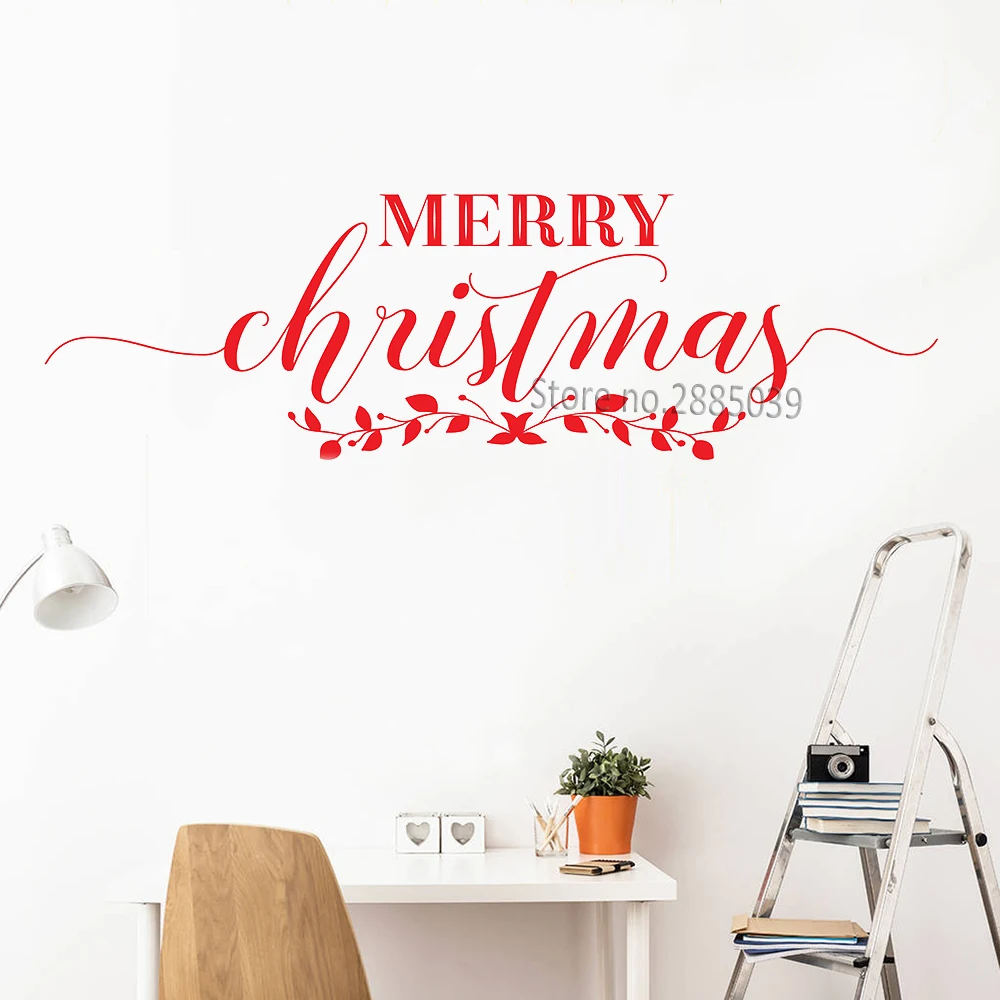 Fancy Merry Christmas Wall Decal Creative Christmas Decoration Wall