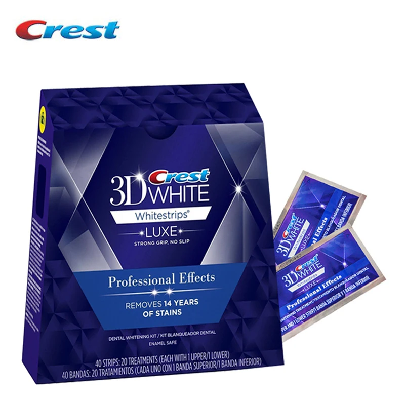 3D White Teeth Whitestrips Luxe Professional Effect 20 Treatments 1 Box Original Oral Hygiene Tooth Teeth Whitening Strips