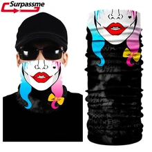 Face Mask Motorcycle Cycling Halloween Head Scarf Neck Warmer Skull Ski Balaclava Headband horror clown Face Shield Mask Outdoor bjmoto cool skeleton skull motorcycle ski headband sport outdoor neck face mask mtb racing cycling windproof scarf balaclava