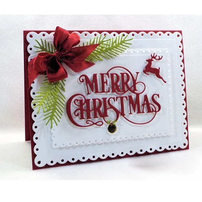 

Merry Christmas Reindeer Metal Cutting Dies Stencils DIY Scrapbooking Album Paper Cards Craft Embossing Word Dies