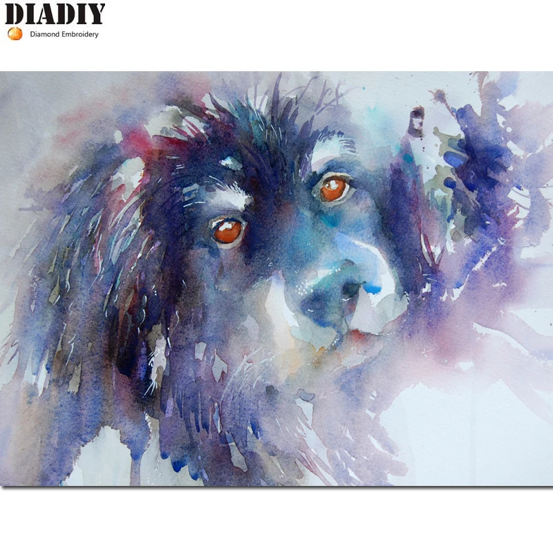 

Full Diamond embroidery animlal diamond cross stitch crystal round diamond sets unfinished decorative diy diamond painting dog