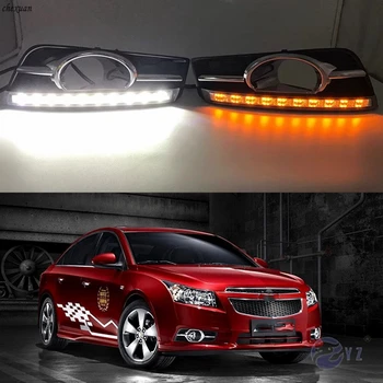 

CSCSNL 2Pcs for Chevrolet cruze 2009 2010 2011 2012 2013 DRL Daytime Running Lights with yellow signal Daylight