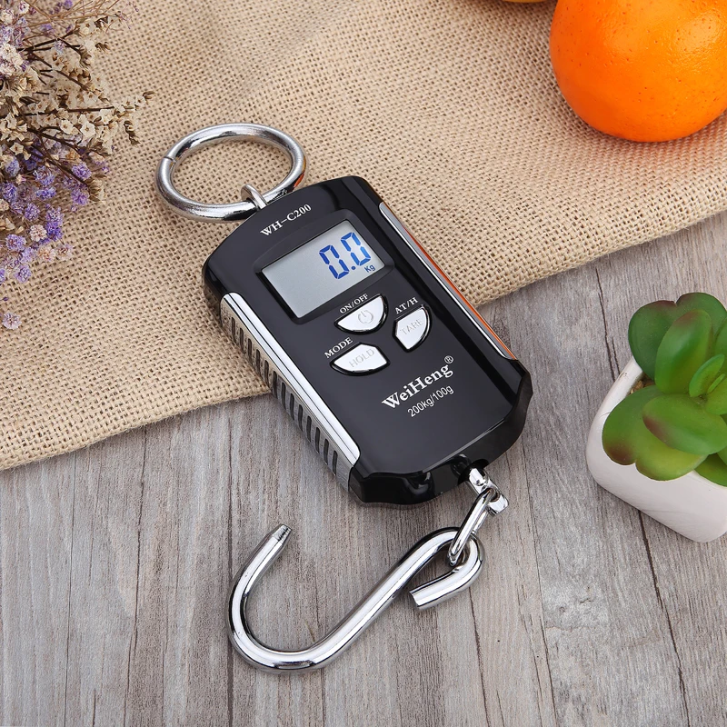 Industrial 200kg/100g Portable Digital Crane Scale Heavy Duty Hanging Hook Scale Electronic Balance Fishing weight