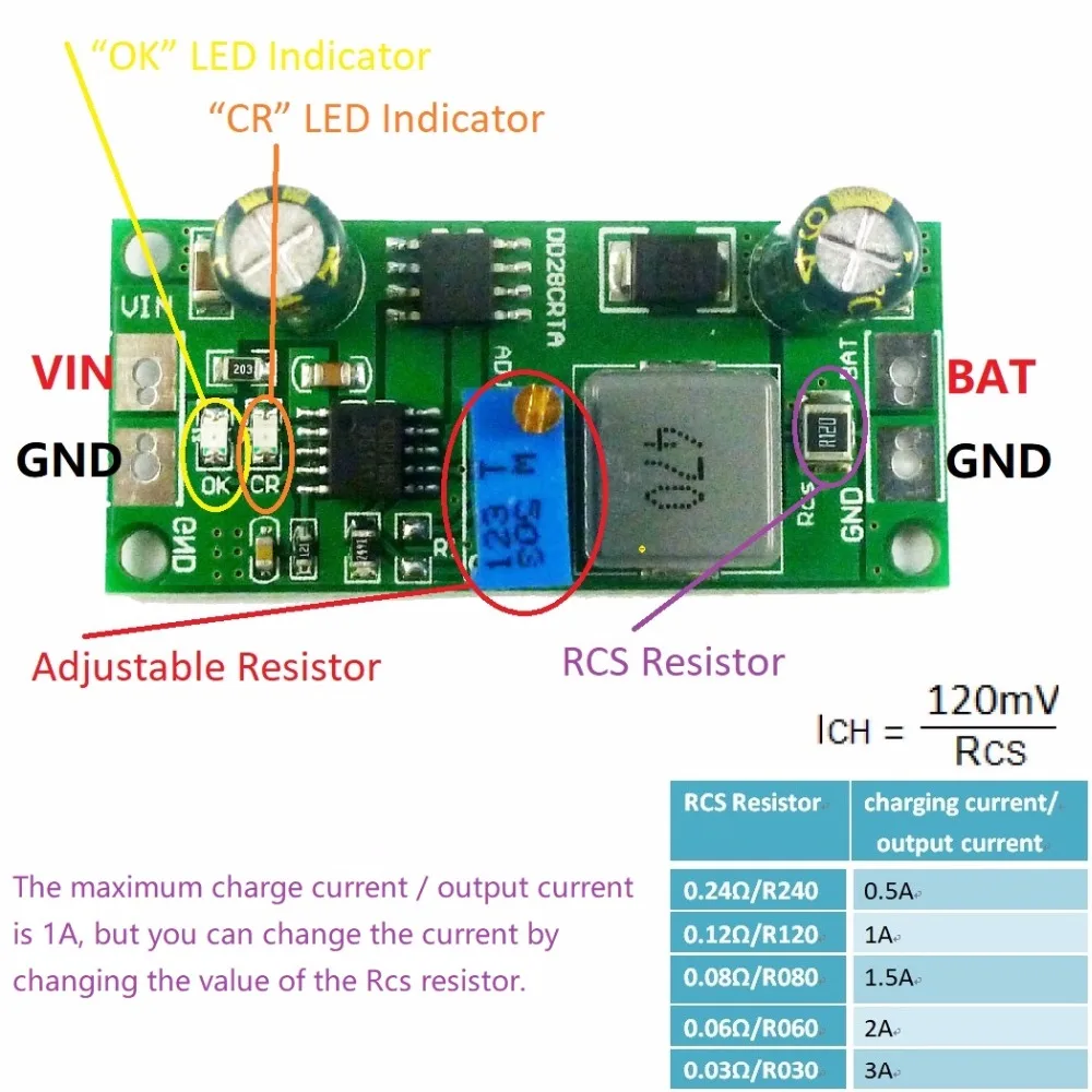 1A 3,7-18,5 V мульти-химическое зарядное устройство для литий-ионных LiFePO4 литиевых титановых батарей зарядная плата