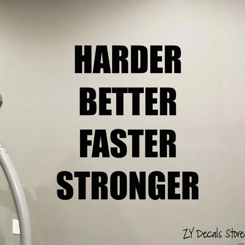 

Gym Wall Decal Harder Better Fitness Motivation Vinyl Wall Sticker Decor Quote L471