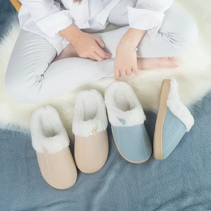 Unisex Comfort Knitted Cotton Slippers Washable Flat Closed Toe Ultra Lightweight Indoor Shoes TPR Non-slip Sole Slippers (7)