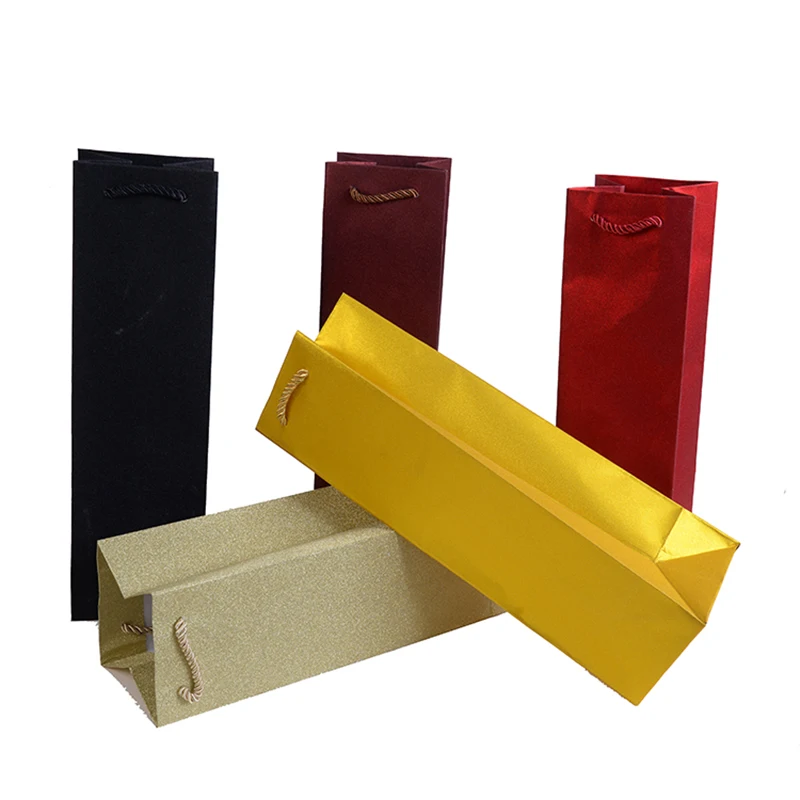 

wedding decoration 12pcs/lot Gift Glitter wine Bags Glitter paper bag Colorful Top Gift Package wine Bag wholesale