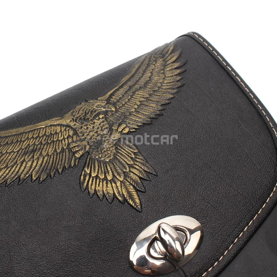 Для Harley Sportster XL883 1200 Honda Suzuki мотоциклетная черная сумка из искусственной кожи с