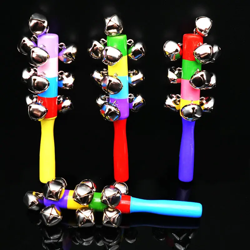 

Baby Bell Rainbow color wooden Rattles Mobiles Children's educational Noise Maker toys Classic Wood child's Musical Rattles gift
