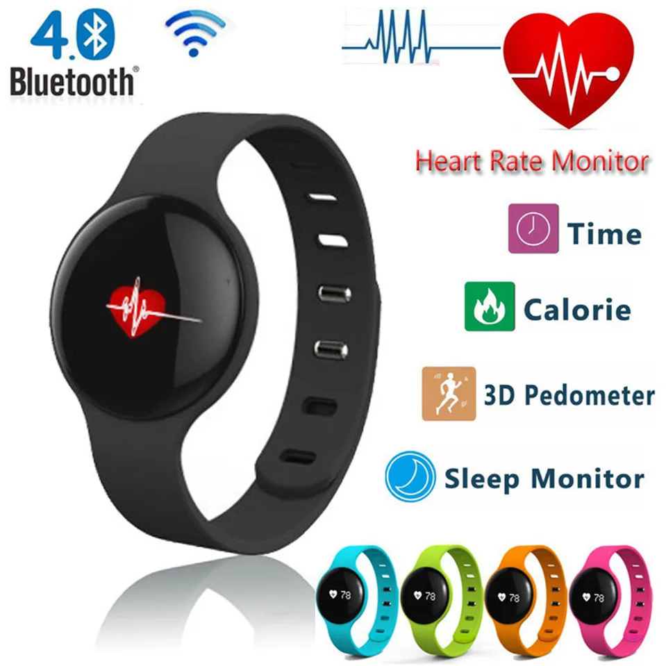 H18 Bluetooth Smart Band Heart Rate Sport Fitness Tracker WristBand with Sleep Monitor Pedometer for Android
