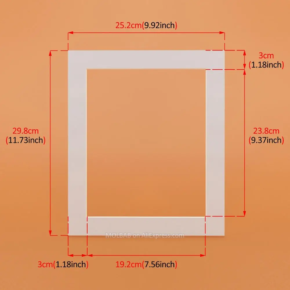 Фоторамка коврик белый/черный Бумага пасс-partouts 10/12/14/16/20 дюймов A3A4 прямоугольник квадратная Скатерть овальная крепления картинке крепления картон - Цвет: White Rectangle
