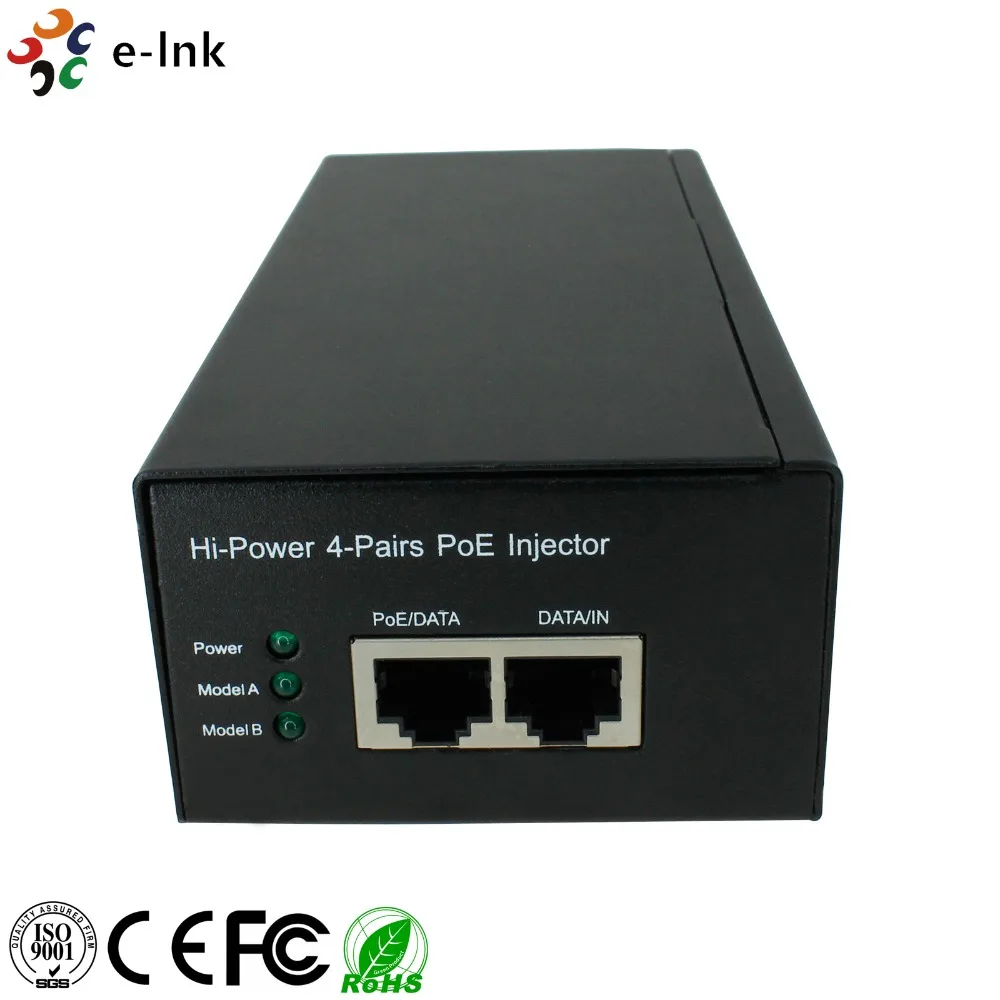E link Однопортовый 10/100/1000 Мбит/с гигабитный ультра PoE инжектор 60 Вт