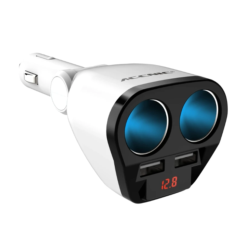 

DC 12V/24V 120W Universal 2 Way Cigarette Lighter Dual USB Car Charger Voltage Voltmeter