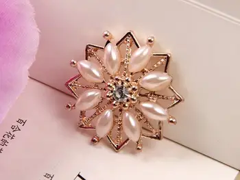 

Free Shipping 50pcs/lot metal rhinestone buttons Pearl Button For Hair Flower Accessories Wedding Invitation ,wholesale