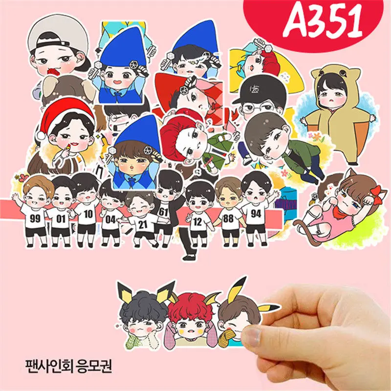 

KPOP EXO Cartoon Decal Stickers DIY Album Scrapbook XIUMIN SUHO SEHUN 30pcs Set