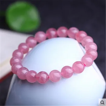 

Genuine Madagascar Natural Rose Pink Quartz Bracelets For Women Femme Stretch Crystal Round Bead Bracelet 7mm 8mm 9mm 10mm 11mm