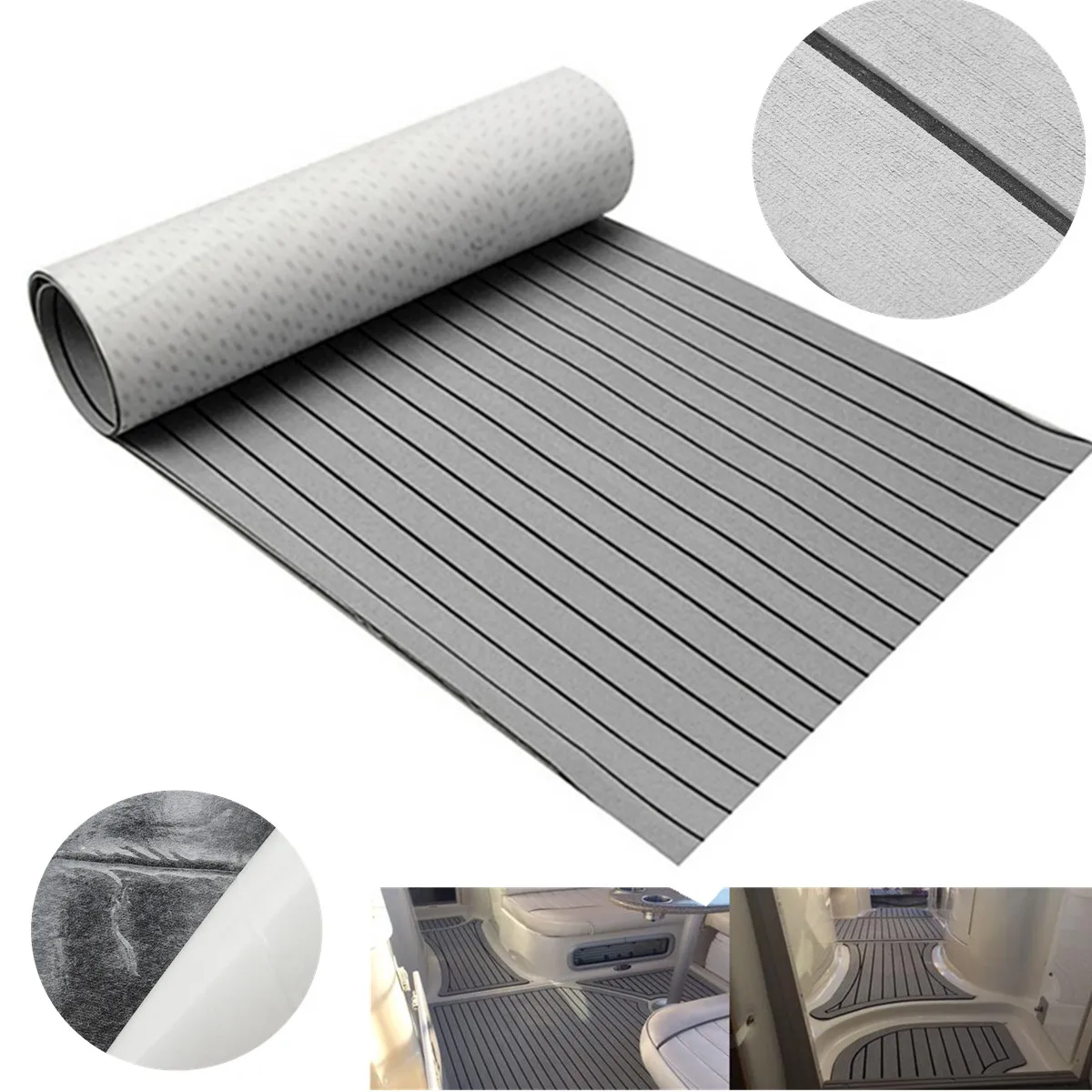 

120cmx240cm 5mm Self Adhesive Boat Yacht Flooring EVA Foam Teak Sheet Teak Boat Decking Car Boat Synthetic Teak Floor Mat Grey