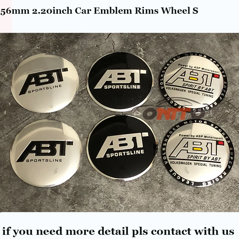 

Car Wheel hub Stickers For Audi Buick Volvo Honda Car accessories Modified 4PCS/LOT 56MM ABT Sline logo Badge Emblem stickers
