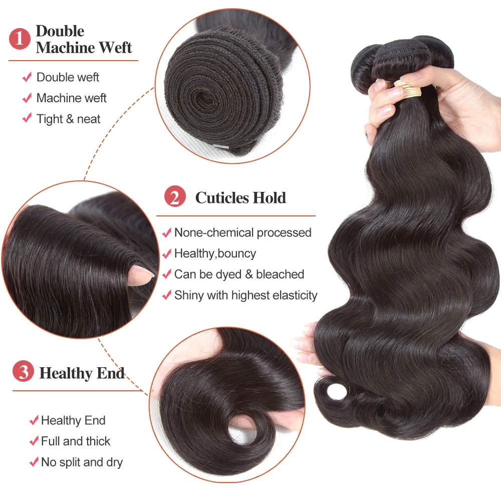 Sapphire Brazilian Hair Weave Bundles Body Wave Bundles With Frontal Human Hair 2/3 Bundles With Closure Frontal Hair Extension