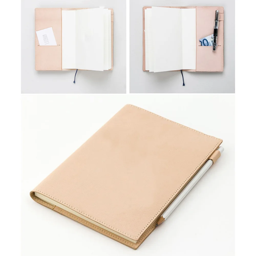 Натуральная кожа блокнот планировщик обложка книги A5 A6 Дневник Bullet Journal Рисование Sketchbook Встроенная Замена