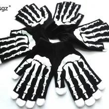 Зимние перчатки для мужчин мягкие вязаные руки скелета с принтом перчатки хип поп молодых мужчин теплые плотные Перчатки хорошего качества