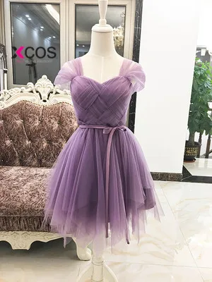 XCOS Sweet Memory Red Bridesmaid Dresses criss-cross Short Wedding Party Prom Dress SW0030 Good Quality Promotion Clean Stock