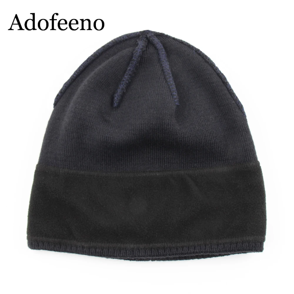 Adofeeno, качественная зимняя шапка для мужчин, Skullies Beanies, модные теплые шапки, эластичная вязаная шапочка, шапки, Прямая поставка