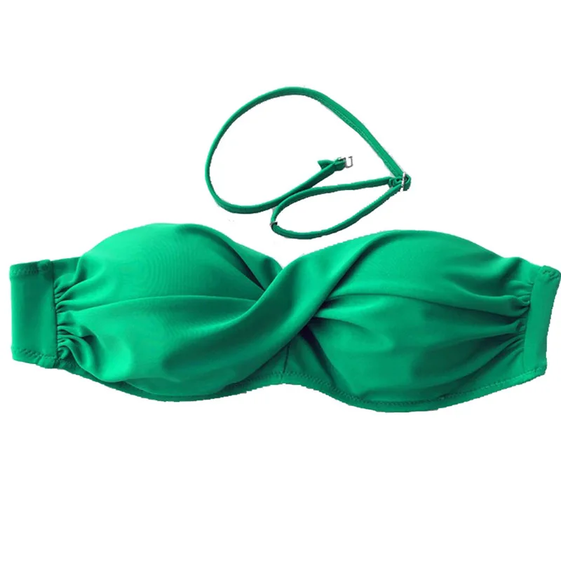 Новинка, летнее сексуальное бикини, женский купальник, Западный секретный пляжный купальник, пуш-ап, раздельный, из двух частей - Цвет: Green(Top)