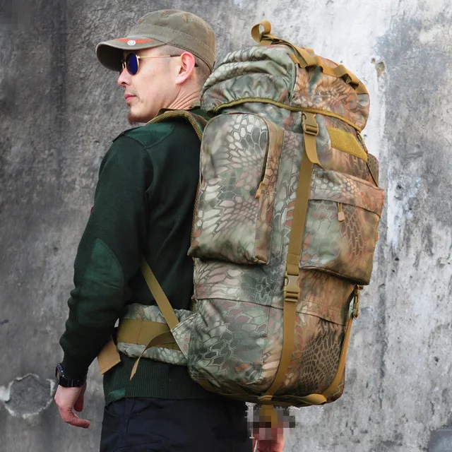 Cheap 65L Molle Tactical Assault Outdoor Military Rucksacks Backpack Camping Bag Large Mountaineering Bag 4Color Wholesale