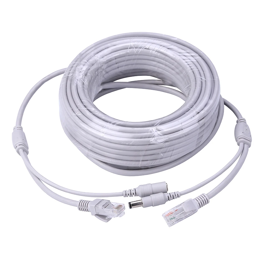 Hamrolte 5 м/10 м/20 м/30 м на выбор 2,1 мм/5,5 мм разъем RJ45+ DC удлинитель питания Ethernet CCTV кабель для ip-камер NVR системы